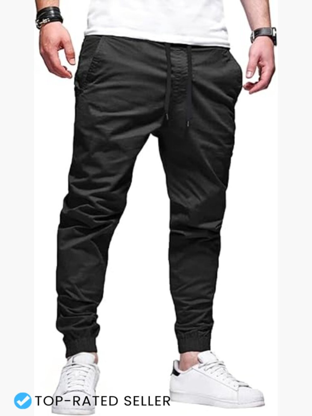 Men's Lightweight Joggers Tapered Leg Elastic Waist Casual Athletic Wear